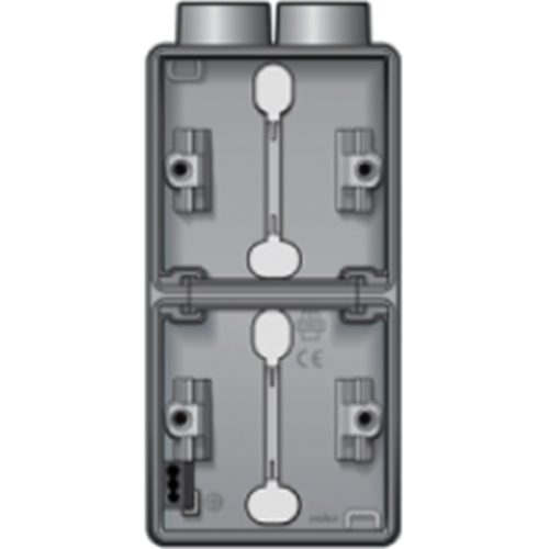 HY55 Doppel-Aufbaudose mit 1x zwei M20 Eingänge - grau